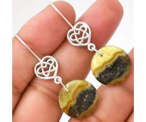 Celtic - Natural Australian Prehnite Earrings SDE71101 E-1213, 17x17 mm