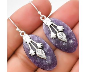 Natural Purple Lepidolite Earrings SDE71115 E-1233, 15x26 mm