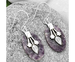 Natural Purple Lepidolite Earrings SDE71116 E-1233, 15x24 mm