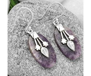 Natural Purple Lepidolite Earrings SDE71120 E-1233, 14x25 mm