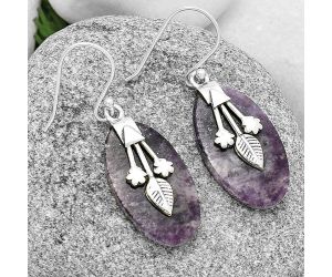 Natural Purple Lepidolite Earrings SDE71128 E-1233, 14x25 mm