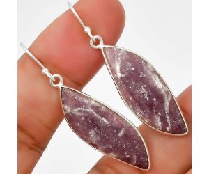 Natural Purple Lepidolite Earrings SDE71250 E-1001, 11x30 mm