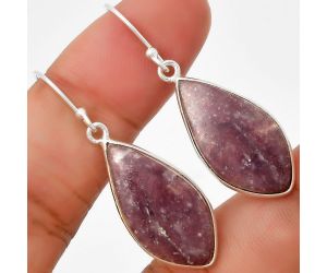 Natural Purple Lepidolite Earrings SDE71264 E-1001, 12x24 mm