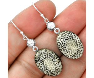 Natural Stingray Coral Earrings SDE71422 E-1031, 13x18 mm
