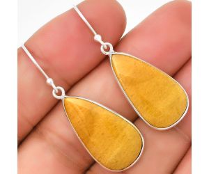 Natural Honey Aragonite Earrings SDE71665 E-1001, 13x24 mm