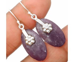 Natural Purple Lepidolite Earrings SDE75279 E-1137, 13x23 mm