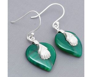 Green Botswana Agate Earrings SDE75317, 18x19 mm