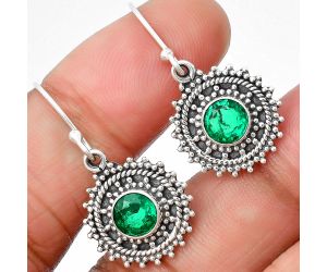 Lab Created Zambian Emerald Earrings SDE75345, 6x6 mm