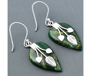 Green Fuchsite Earrings SDE75401 E-1233, 14x23 mm