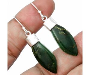 Green Fuchsite Earrings SDE75419 E-1239, 11x24 mm