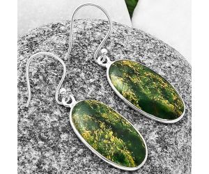 Green Fuchsite Earrings SDE75541 E-1001, 13x23 mm