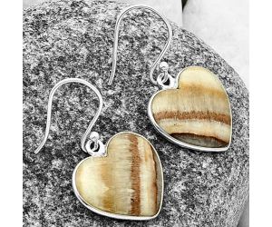 Heart Prairie Agate Earrings SDE75595 E-1022, 17x17 mm