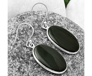 Black Lace Obsidian Earrings SDE75632 E-1001, 14x23 mm