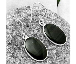 Black Lace Obsidian Earrings SDE75640 E-1001, 14x20 mm
