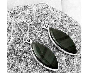 Black Lace Obsidian Earrings SDE75641 E-1001, 11x22 mm