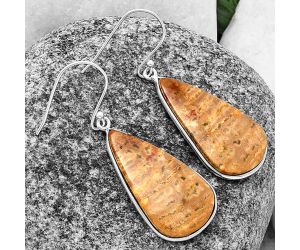 Palm Root Fossil Agate Earrings SDE75833 E-1001, 14x26 mm