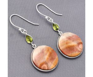 Mookaite and Peridot Earrings SDE77542 E-1002, 13x13 mm