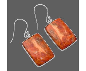 Red Sponge Coral Earrings SDE78633 E-1001, 15x22 mm