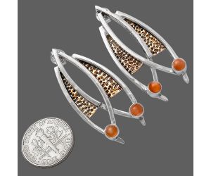 Two Tone - Peach Moonstone Earrings SDE78762 E-1141, 4x4 mm