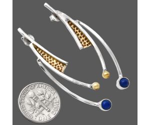 Two Tone - Lapis Lazuli Earrings SDE79000 E-1141, 4x4 mm