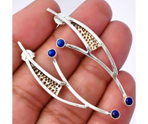 Two Tone - Lapis Lazuli Earrings SDE79030 E-1141, 3x3 mm
