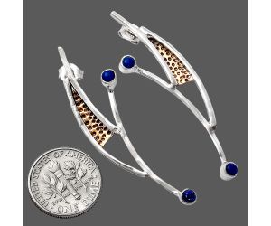 Two Tone - Lapis Lazuli Earrings SDE79030 E-1141, 3x3 mm