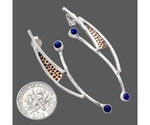 Two Tone - Lapis Lazuli Earrings SDE79031 E-1141, 3x3 mm