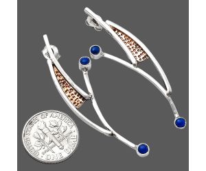 Two Tone - Lapis Lazuli Earrings SDE79032 E-1141, 3x3 mm