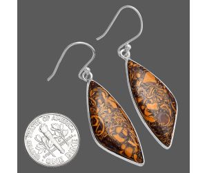 Coquina Fossil Jasper Earrings SDE80171 E-1001, 12x30 mm