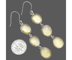 Lemon Quartz Briolette Checker Earrings SDE81010 E-1007, 10x12 mm