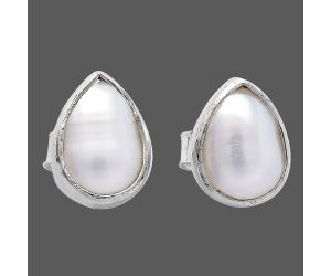 Natural Fresh Water Pearl Stud Earrings SDE81059 E-1016, 7x5 mm
