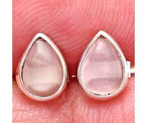 Rose Quartz Stud Earrings SDE81144 E-1016, 7x5 mm