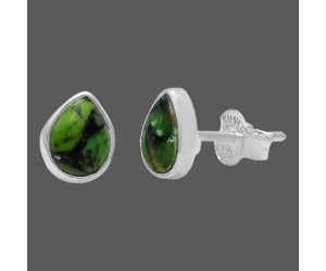 Green Matrix Turquoise Stud Earrings SDE81194 E-1016, 7x5 mm