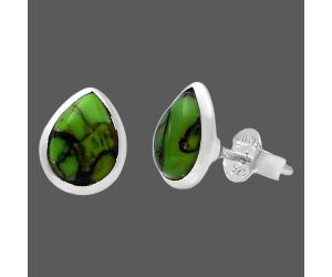 Green Matrix Turquoise Stud Earrings SDE81318 E-1018, 6x8 mm