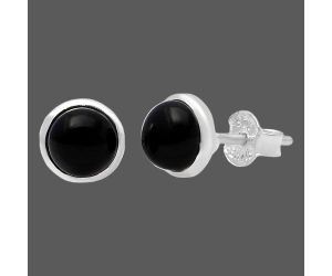 Black Onyx Stud Earrings SDE81395 E-1018, 6x6 mm