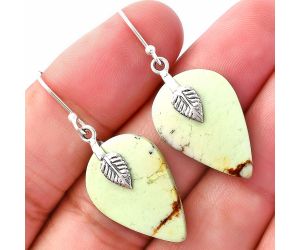 Leaf - Lemon Chrysocolla Earrings SDE81433 E-1137, 16x23 mm