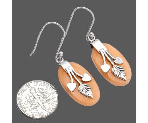 Valentine Gift Leaf Heart - Orange Aventurine Earrings SDE81500 E-1233, 13x22 mm