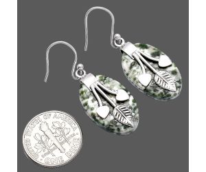 Valentine Gift Leaf Heart - Dioptase Earrings SDE81529 E-1233, 14x21 mm