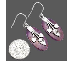Leaf Heart - Lavender Jade Earrings SDE81543 E-1233, 13x24 mm