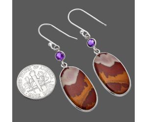 Noreena Jasper and Amethyst Earrings SDE81560 E-1002, 12x22 mm