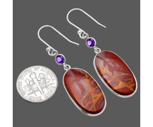 Noreena Jasper and Amethyst Earrings SDE81561 E-1002, 12x24 mm