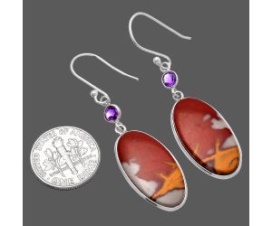 Noreena Jasper and Amethyst Earrings SDE81562 E-1002, 12x24 mm