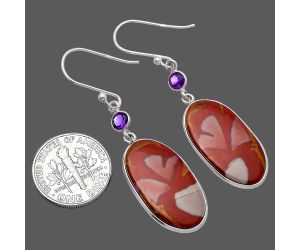 Noreena Jasper and Amethyst Earrings SDE81564 E-1002, 13x23 mm