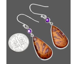 Noreena Jasper and Amethyst Earrings SDE81566 E-1002, 12x23 mm