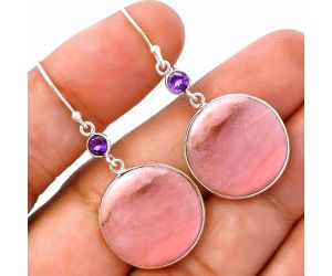 Pink Opal and Amethyst Earrings SDE81649 E-1002, 19x19 mm