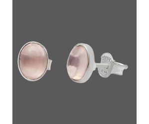 Rose Quartz Stud Earrings SDE81978 E-1017, 7x5 mm