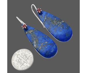 Lapis Lazuli and Garnet Earrings SDE82013 E-1082, 14x36 mm