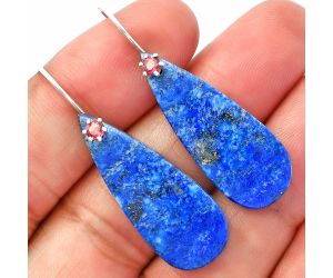 Lapis Lazuli and Garnet Earrings SDE82016 E-1082, 13x33 mm