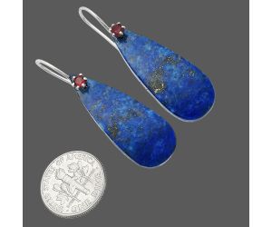 Lapis Lazuli and Garnet Earrings SDE82016 E-1082, 13x33 mm