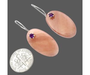 Pink Aventurine and Amethyst Earrings SDE82054 E-1082, 14x25 mm